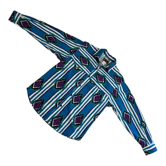 Vintage Ruddock Bros Western Roper Rodeo Button Down Colourful Long Sleeve Small - Picture 12 of 16